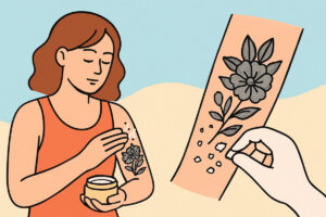Tatuoinnin parantuminen ja hilseily luonnollisesti