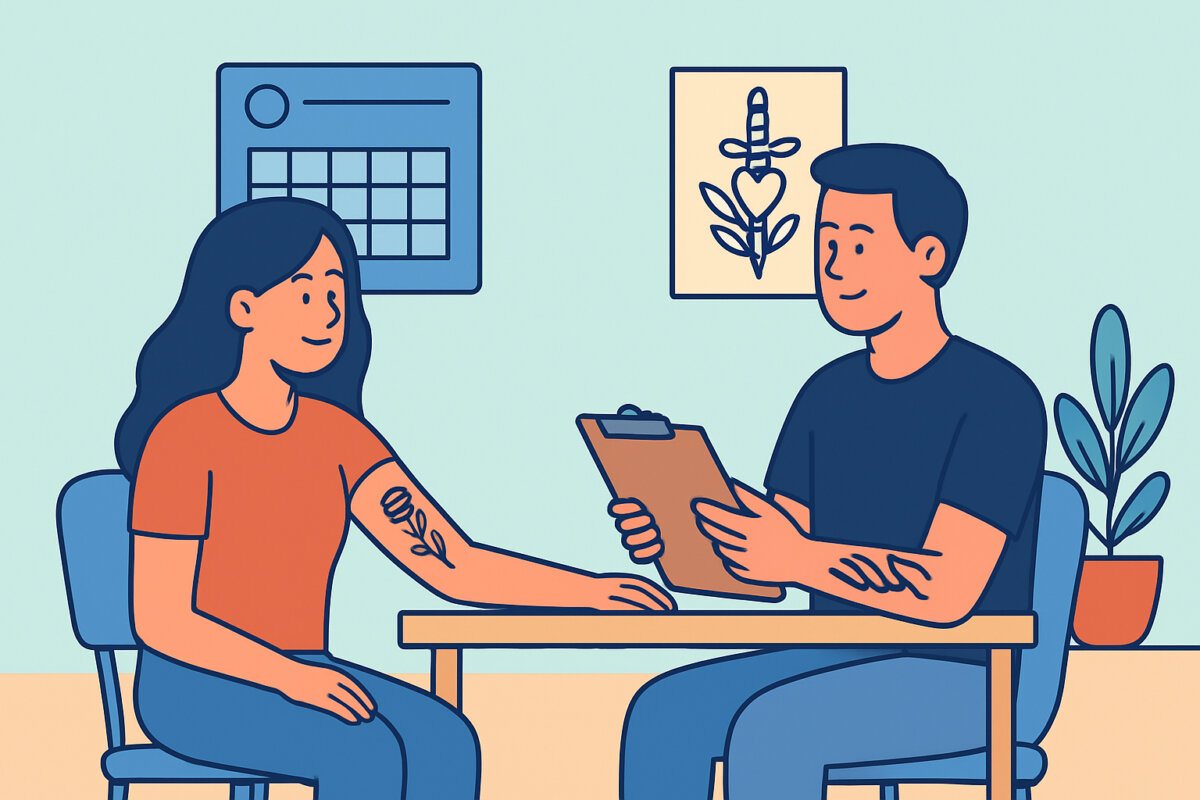 Tatuointistudion ajanvaraus ja konsultaatio etukäteen
