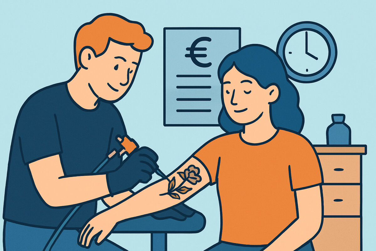 Tatuointistudion hinnoittelu – tuntilaskutus ja työn koko
